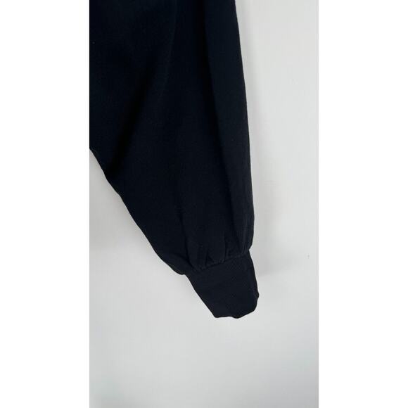 Express Womens Black Lace Trim Detail Ruffled Mock Neck Sweater Size Small NWT - Picture 8 of 13